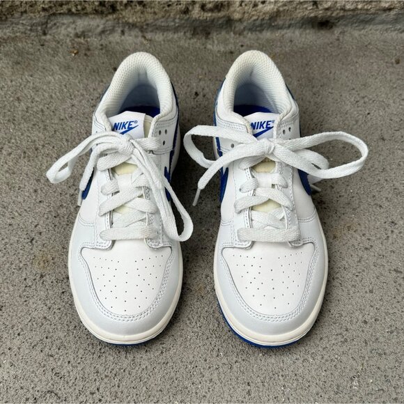 NIKE Dunk Low Retro Sneakers 1.5 33 EU White Blue Running Shoes EUC Kids Shoe - Picture 4 of 12